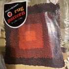New Vtg 70s Mod Red Heart Latch Hook Rug Retro Pillow Canvas Pattern Squares