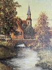 Vintage Franz Josef Noha West German Art Print  autumn Landscape  Framed Signed