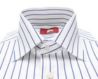 Nwt Ezzelino Dress Shirt White Blue Poplin 2-ply Cotton Italy 39 15 1 2