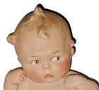 5  Antique Vtg Gebruder Heubach German Porcelain Cranky Sitting Nude Piano Baby