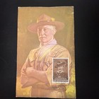 1957 Lord Baden Powell Postcard Stamp New Liechtenstein Brussels Boy Scouts