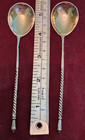 2 Antique 19th Century Imperial Russian Teaspoons  Marked 84  Weight  24 Grams