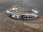 Native American Sterling Silver 3 8  Petroglyph Bracelet By Singer