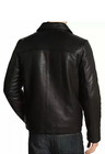 Mens Leather Jacket Flight Bomber Coat Black Lined New
