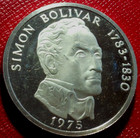Proof 1975 Panama 20 Balboas-simon Bolivar-129 59 Grams  925 Silver W capsule