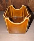 Vtg Hall Pottery Sugar Packet Holder brown Drip Glaze  716 tea Bags coffee Bar