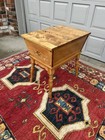 Vintage Maple Wood Dough Box Country Colonial Sewing Box Table With Lid