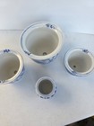 4 Nesting Chinese Blue   White Jardiniere Porcelain Pots Lotus Vtg Planter 