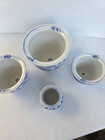 Set Of 4 Nesting Chinese Blue And White Jardiniere Porcelain Pots Lotus Vtg  