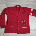 Vintage Dehen Varsity Cardigan Mens Letterman Wool Sweater Patch  1951 Metal Pin
