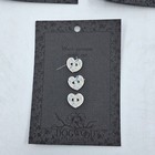 Dogwood Lane Vintage Ceramic Buttons Heart-shaped Blue Diamond Pattern