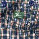 Oshkosh Baby Bgosh Vestbak Vintage Green Plaid Bib Overalls 3   6 Month Usa 3 6