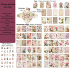 113 Pcs Vintage Journaling Scrapbooking Supplies Ephemera Pack Scrapbook Sticker
