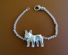 Medium Sterling Silver French Bulldog Standing Study Bracelet 