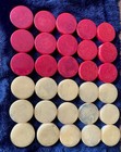 Vintage Crisloid Bakelite Marbled Checkers Backgammon Chip Game Pieces Set Of 30