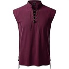 Men s Retro Lace Up Sleeveless Shirts Pirate Renaissance Medieval Viking Shirt
