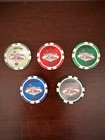 Welcome Fabulous Las Vegas Casino Chip Lot  1  5  25  50    100 With Bonus Chip