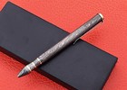 Custom Handmade Damascus Steel Pen Blue Ink Ball Point Ss-17341  black 