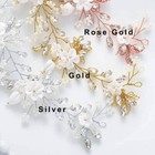 Bride Flower Wedding Hair Vine Pearls Bridal Hair Piece Crystal Hair Accessor   