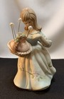 Vintage Item 3368a Bisque Porcelain Girl Holding Basket Pin Cushion