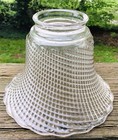 Antique Prismatic 2 1 4    Fitter Industrial Lamp Shade Holophane Era  Pendent 