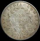 Indian Head 35 Berries British India Victoria Silver Rupee 1840 Lustrous Hl10