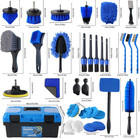 36-piece Professional Car Detailing Kit With Brushes  Tools  And Storage Box