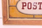 Antique United States Post Office Postmaster Leaded Stained Slag Glass Sign