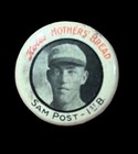 Vintage 1922 Kolbs Mothers  Bread Sam Post Reading Baseball Pin Pinback Button