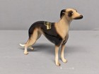 Gorgeous Hagen Renaker Dark Black   Cream Greyhound Dog Comet With Name Sticker