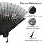 Rowbaty Chinese Folding Fan Set Of 4  Floral Bamboo 21 Cm X 38 Cm  Multicolor