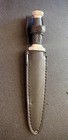 Medium Dual Edge Unbranded Dagger Stainless Steel Blade With Leather Sheath    