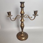 Vintage Brass Candelabra Pair 3-arm Taper Candle Holders Victorian Style Decor