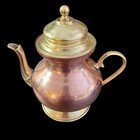 Vintage Copper   Brass Footed Teapot Dome Lid European Farmhouse Decor Style 8   
