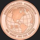 1 Oz Bitcoin Copper Round  999 Fine Copper Bullion No Capsule