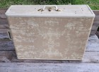 Vintage Samsonite Shwayder Bros Wardrobe Suitcase W hangers   Key Marble Cream