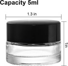 90pcs 5ml Dab Containers Round Clear Jars For Scrubs Lotions With Black Lids