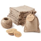 30pcs Linen Wedding Favors Burlap Gift Pouches Jute Jewelry Bags Drawstring Bags