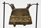 19th Century  Antique Burmese Bronze Cow Bell With Stand