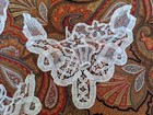 Antique Victorian 19th Century Handmade Lace Applique Lot Of 3