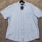 Mizzen   Main Leeward Dress Shirt Mens Xxl Trim Short Sleeve Blue Diamond New