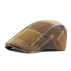 2 Pack Men s Newsboy Hats Flat Cap Adjustable Plaid Ivy Gatsby Cabbie Driving   
