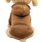 Jecikelon Winter Dog Hoodie Warm Sweatshirt With Pocket Puppy Cat Coat Coffee
