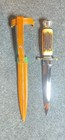 Vintage Coles Germany Dagger Knife Stag Handle Ball Guard Solingen Mid Century