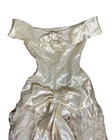 Vintage 90s Drop Waist Lace Bridal Gown W  Bows Train By Designs By Montoya Xs