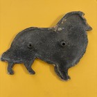 Vtg Cast Aluminum Collie Dog Plaque Mount Sheltie Lasie Wall Decor Kennel Gate