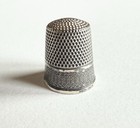 Vintage Kmd Sterling Silver Thimble With Engine Turned Band  Size 11