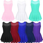Kids Girls Leotard Youth Dresses Roller Leotards Figure Ice Skating Dress Stage