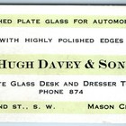 Vtg Mason City Ia Blotter Card Hugh Davey   Son Plate Ad Glass Automobile Iowa