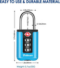 2 Pack Tsa Approved Luggage Locks  Combination Travel Padlock  3-digit
